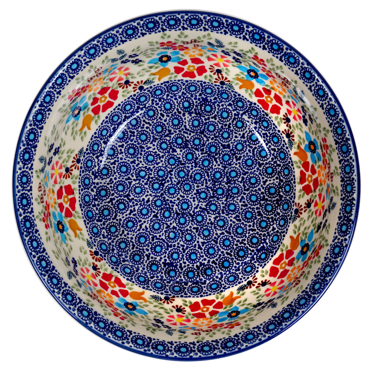 Bowl, Round, 9" Bowl in "Festive Flowers" by Manufaktura | M086S-IZ16