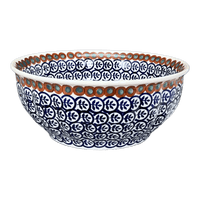 A picture of a Polish Pottery 9" Bowl (Olive Garden) | M086T-48 as shown at PolishPotteryOutlet.com/products/9-bowl-olive-garden-m086t-48