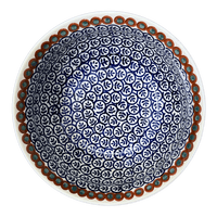 A picture of a Polish Pottery 9" Bowl (Olive Garden) | M086T-48 as shown at PolishPotteryOutlet.com/products/9-bowl-olive-garden-m086t-48