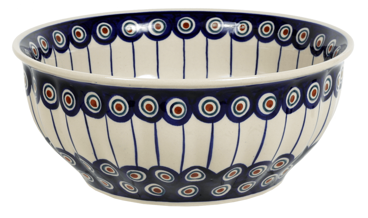 Bowl, Round, 9" Bowl in "Peacock in Line" by Manufaktura | M086T-54A