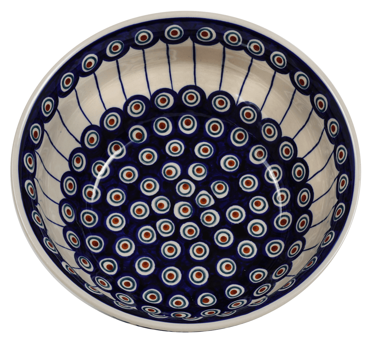 Bowl, Round, 9" Bowl in "Peacock in Line" by Manufaktura | M086T-54A