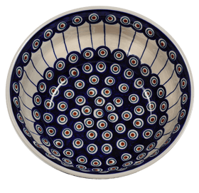 Polish Pottery 9" Bowl (Peacock in Line) | M086T-54A Additional Image at PolishPotteryOutlet.com