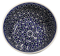 A picture of a Polish Pottery 9" Bowl (Eyes Wide Open) | M086T-58 as shown at PolishPotteryOutlet.com/products/9-bowl-eyes-wide-open-m086t-58