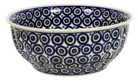A picture of a Polish Pottery 9" Bowl (Eyes Wide Open) | M086T-58 as shown at PolishPotteryOutlet.com/products/9-bowl-eyes-wide-open-m086t-58