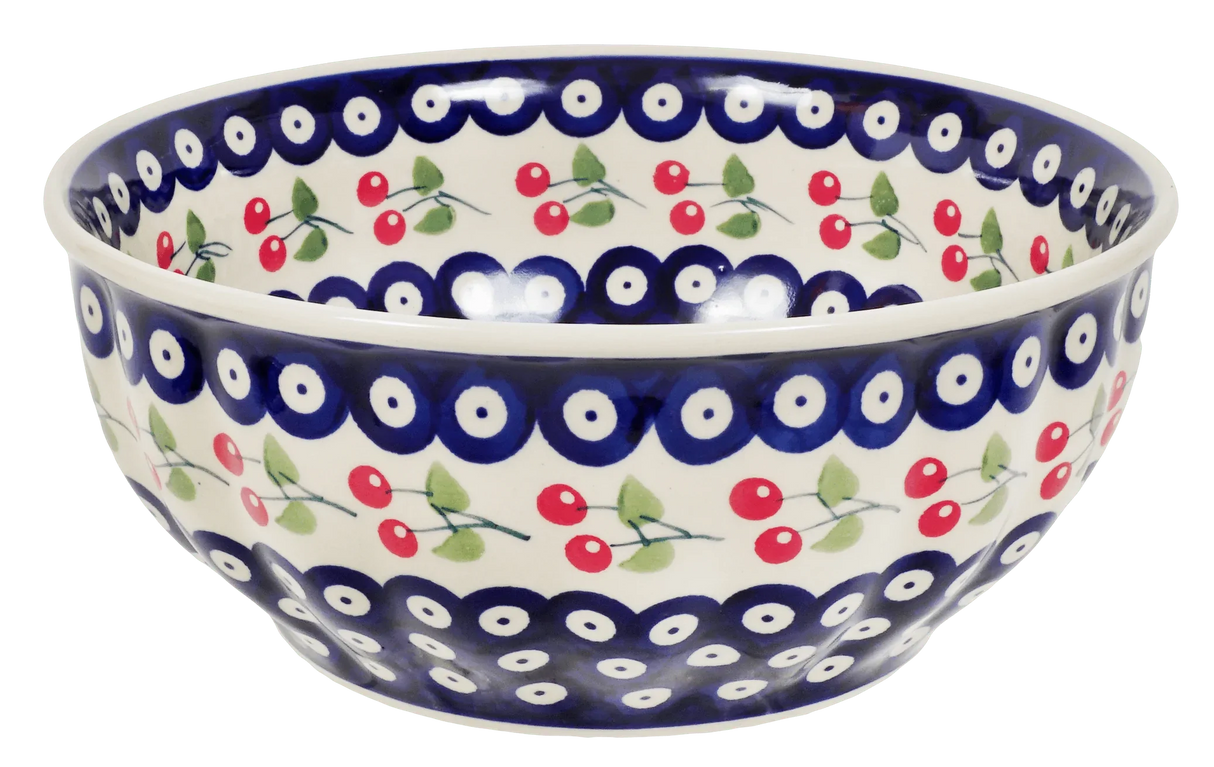 Bowl, Round, 9" Bowl in "Cherry Dot" by Manufaktura | M086T-70WI