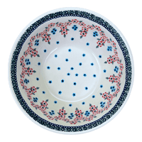 A picture of a Polish Pottery 9" Bowl (Floral Symmetry) | M086T-DH18 as shown at PolishPotteryOutlet.com/products/9-bowl-floral-symmetry-m086t-dh18