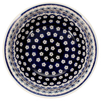 A picture of a Polish Pottery 9" Bowl (Floral Chain) | M086T-EO37 as shown at PolishPotteryOutlet.com/products/9-bowl-floral-chain-m086t-eo37