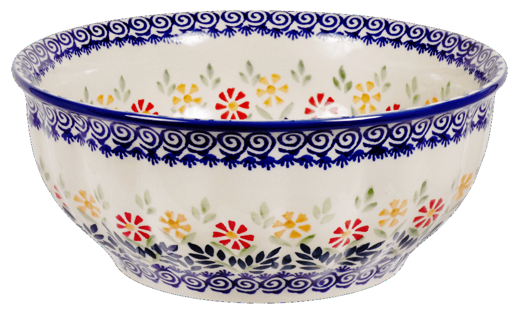 Bowl, Round, 9" Bowl in "Flower Power" by Manufaktura | M086T-JS14