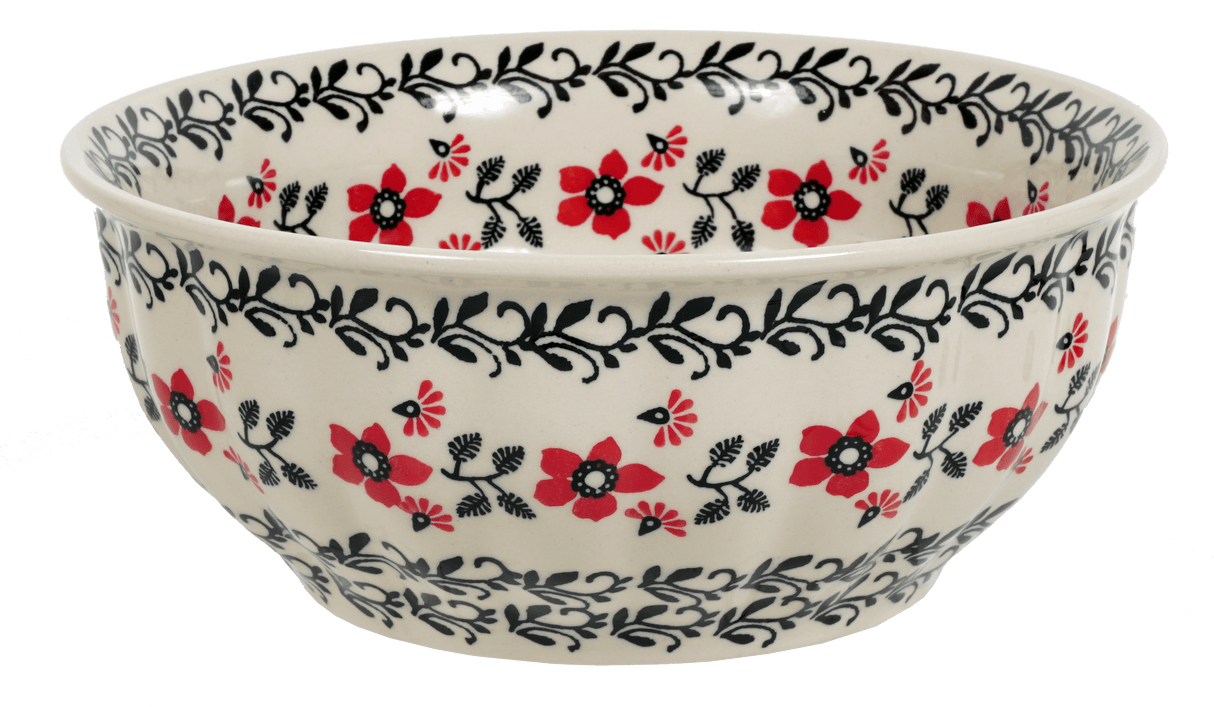 Bowl, Round, 9" Bowl in "Scarlet Garden" by Manufaktura | M086T-KK01