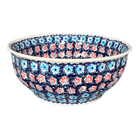 A picture of a Polish Pottery Bowl, Round, 9" Bowl in "Daisy Circle" by Manufaktura | M086T-MS01 as shown at PolishPotteryOutlet.com/products/9-bowl-ms01-m086t-ms01