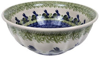 A picture of a Polish Pottery 9" Bowl (Bunny Love) | M086T-P324 as shown at PolishPotteryOutlet.com/products/9-bowls-bunny-love