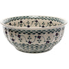 Polish Pottery 9" Bowl (Woven Pansies) | M086T-RV at PolishPotteryOutlet.com