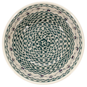Polish Pottery 9" Bowl (Woven Pansies) | M086T-RV Additional Image at PolishPotteryOutlet.com