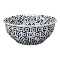 A picture of a Polish Pottery 9" Bowl (Green Retro) | M086U-604A as shown at PolishPotteryOutlet.com/products/9-bowl-green-retro-m086u-604a