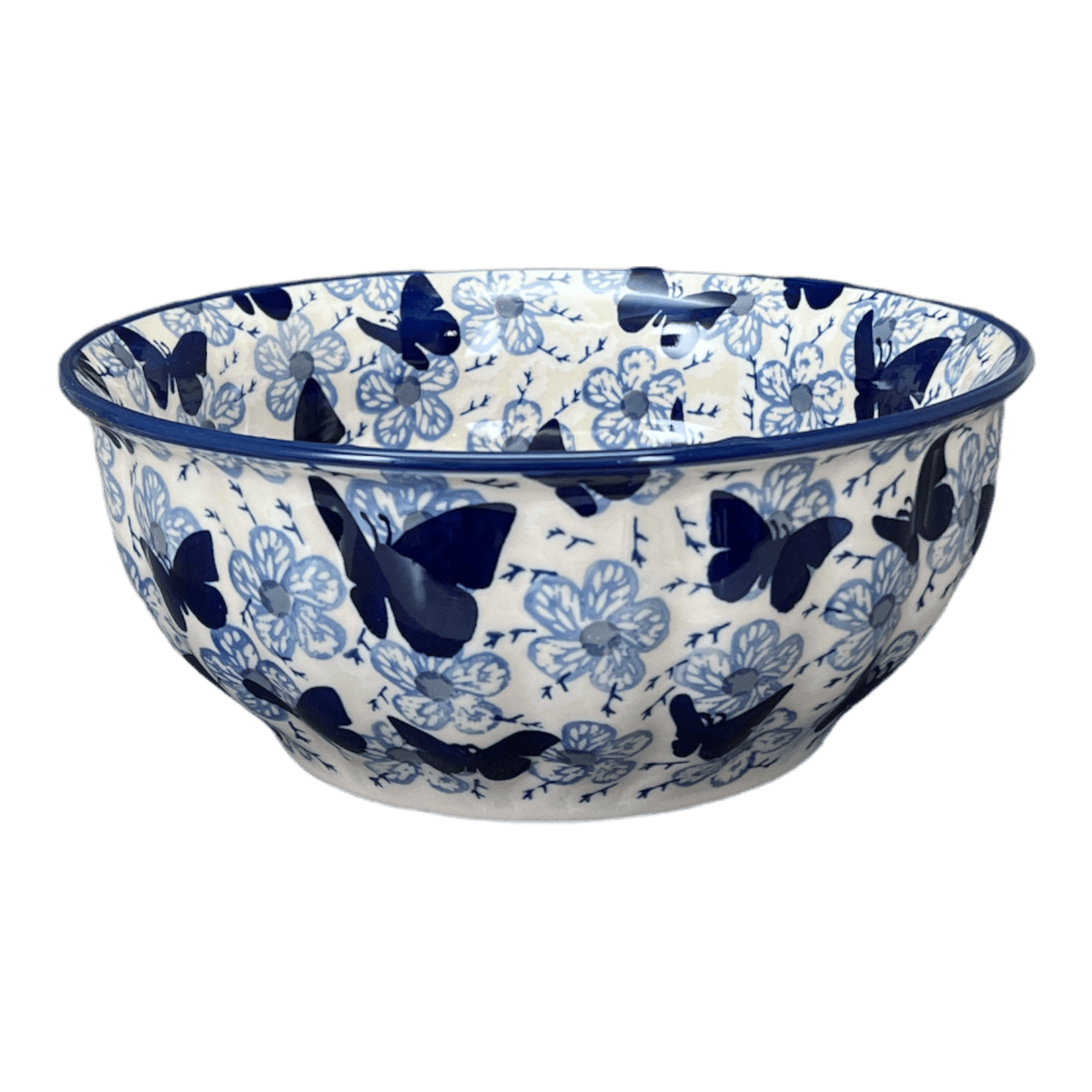 Bowl, Round, 9" Bowl in "Blue Butterfly" by Manufaktura | M086U-AS58