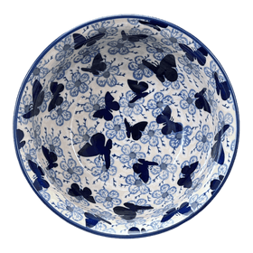 Polish Pottery 9" Bowl (Blue Butterfly) | M086U-AS58 Additional Image at PolishPotteryOutlet.com