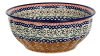 A picture of a Polish Pottery 9" Bowl (Chocolate Swirl) | M086U-EOS as shown at PolishPotteryOutlet.com/products/9-bowls-chocolate-swirl