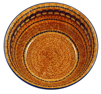A picture of a Polish Pottery 9" Bowl (Desert Sunrise) | M086U-KLJ as shown at PolishPotteryOutlet.com/products/9-bowls-desert-sunrise