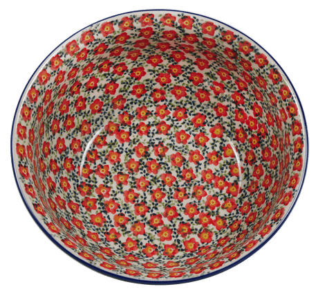 Bowl, Round, 9" Bowl in "Floral Revival Red" by Manufaktura | M086U-MCZE