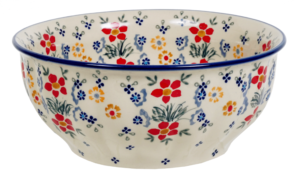 Bowl, Round, 9" Bowl in "Fresh Flowers" by Manufaktura | M086U-MS02