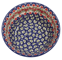 A picture of a Polish Pottery 9" Bowl (Ring Around the Rosie) | M086U-P321 as shown at PolishPotteryOutlet.com/products/9-bowls-ring-around-the-rosie