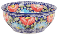 A picture of a Polish Pottery 9" Bowl (Fiesta) | M086U-U1 as shown at PolishPotteryOutlet.com/products/9-bowls-fiesta