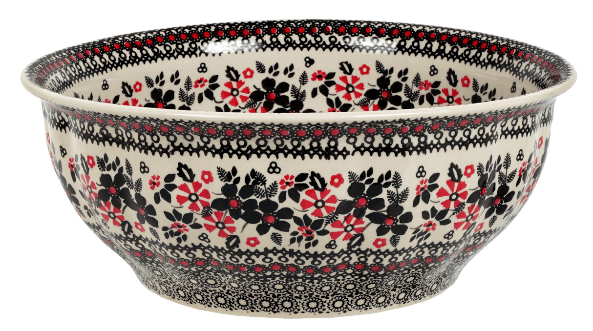 Bowl, Round, 11" in "Duet in Black & Red" by Manufaktura | M087S-DPCC