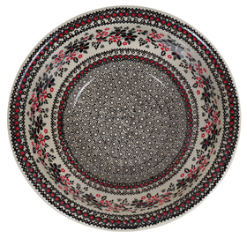 Polish Pottery 11" Bowl (Duet in Black & Red) | M087S-DPCC Additional Image at PolishPotteryOutlet.com