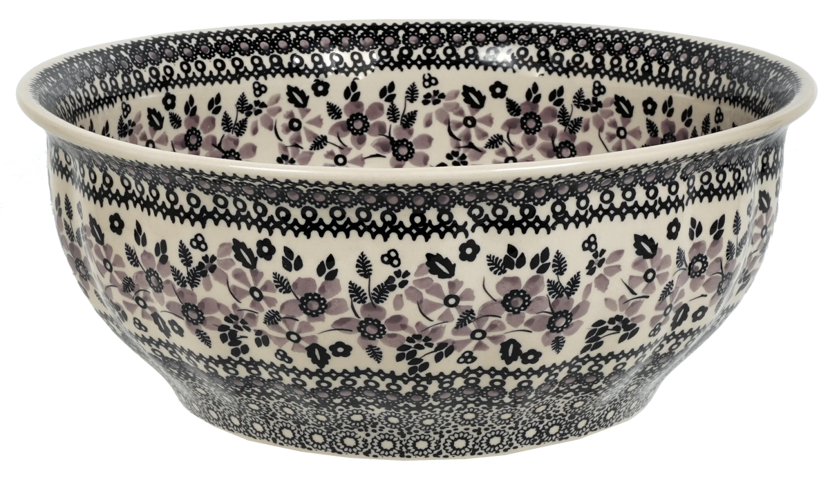 Bowl, Round, 11" in "Duet in Black & Grey" by Manufaktura | M087S-DPSC