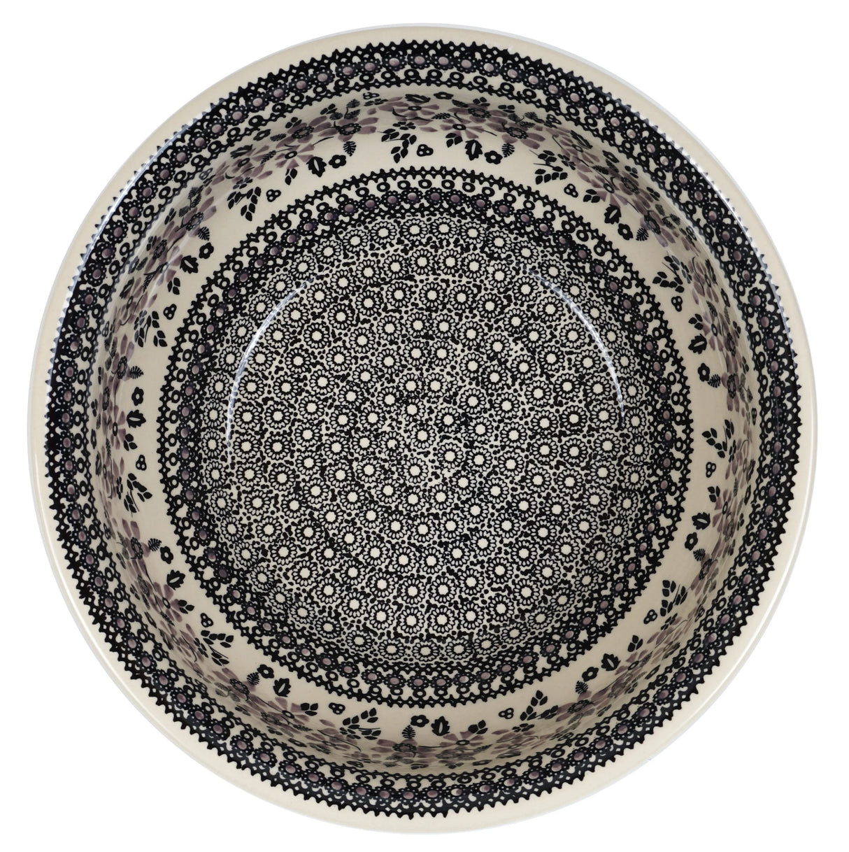 Bowl, Round, 11" in "Duet in Black & Grey" by Manufaktura | M087S-DPSC