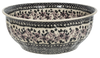 Polish Pottery 11" Bowl (Duet in Black & Grey) | M087S-DPSC at PolishPotteryOutlet.com