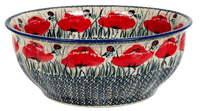 A picture of a Polish Pottery 11" Bowl (Poppy Paradise) | M087S-PD01 as shown at PolishPotteryOutlet.com/products/11-bowl-poppy-paradise