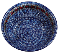 A picture of a Polish Pottery 11" Bowl (Crimson Twilight) | M087S-WK63 as shown at PolishPotteryOutlet.com/products/11-bowls-crimson-twilight