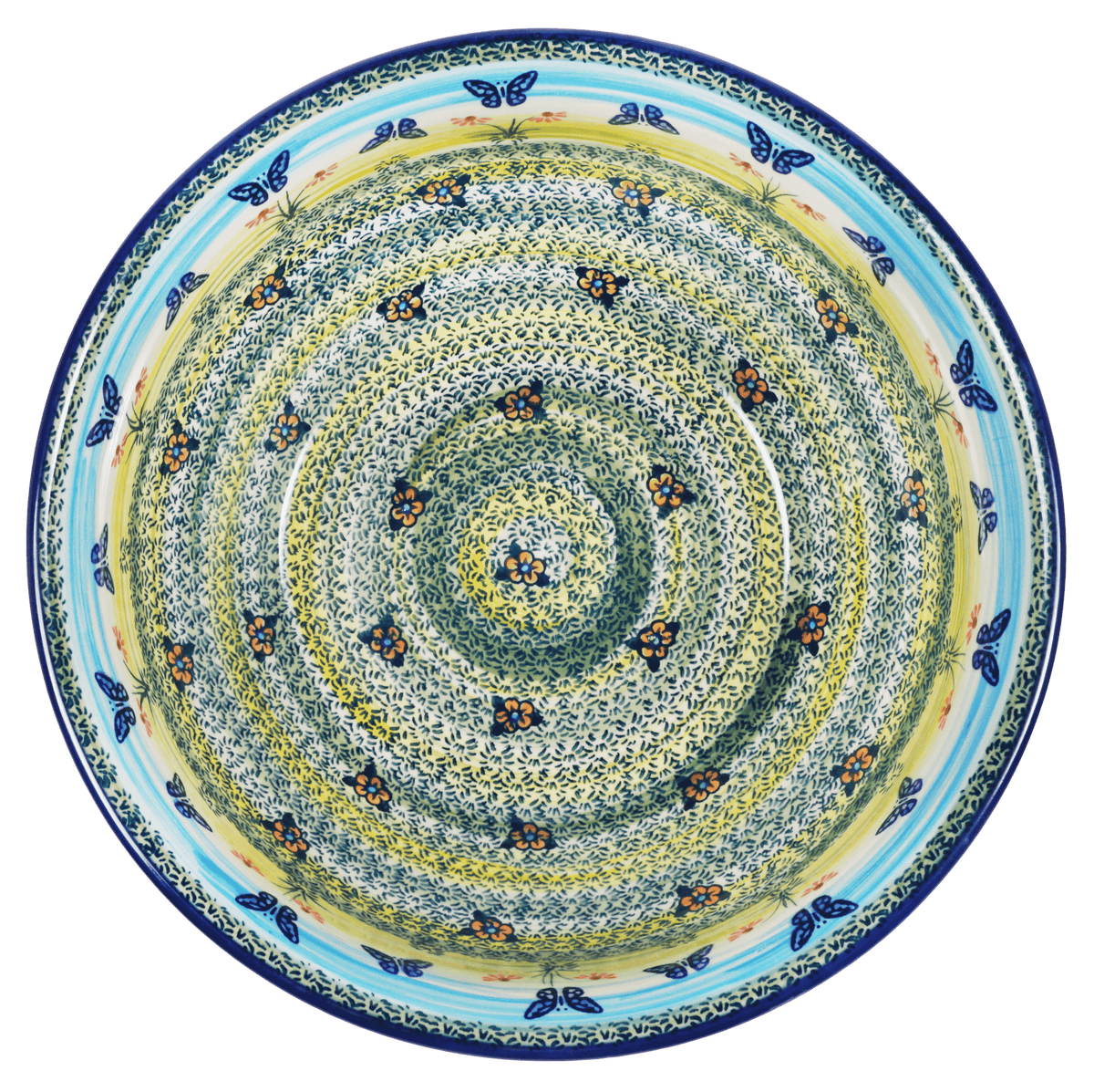 Bowl, Round, 11" in "Butterflies in Flight" by Manufaktura | M087S-WKM