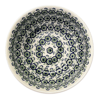 A picture of a Polish Pottery 11" Bowl (Green Tea Garden) | M087T-14 as shown at PolishPotteryOutlet.com/products/11-bowl-green-tea-garden-m087t-14