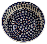 A picture of a Polish Pottery 11" Bowl (Peacock) | M087T-54 as shown at PolishPotteryOutlet.com/products/11-bowls-peacock