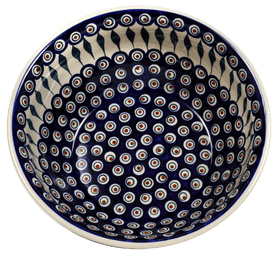 Polish Pottery 11" Bowl (Peacock) | M087T-54 Additional Image at PolishPotteryOutlet.com