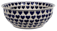 A picture of a Polish Pottery 11" Bowl (Whole Hearted) | M087T-SEDU as shown at PolishPotteryOutlet.com/products/11-bowls-whole-hearted