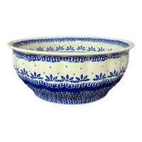 A picture of a Polish Pottery 11" Bowl (Swan Lake) | M087T-WA as shown at PolishPotteryOutlet.com/products/11-bowls-swan-lake