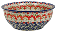 A picture of a Polish Pottery 11" Bowl (Ring Around the Rosie) | M087U-P321 as shown at PolishPotteryOutlet.com/products/11-bowls-ring-around-the-rosie