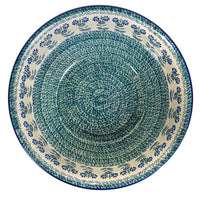 A picture of a Polish Pottery 11" Bowl (Blossoms on the Green) | M087U-J126 as shown at PolishPotteryOutlet.com/products/11-bowl-blossoms-on-the-green