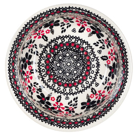 Polish Pottery 6.5" Bowl (Duet in Black & Red) | M084S-DPCC Additional Image at PolishPotteryOutlet.com