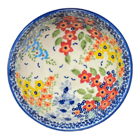 A picture of a Polish Pottery 6" Bowl (Brilliant Garden) | M089S-DPLW as shown at PolishPotteryOutlet.com/products/6-bowl-brilliant-garden