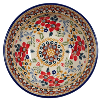 A picture of a Polish Pottery 6" Bowl (Ruby Duet) | M089S-DPLC as shown at PolishPotteryOutlet.com/products/6-bowls-ruby-duet
