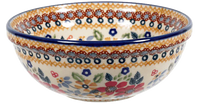 A picture of a Polish Pottery 6" Bowl (Ruby Duet) | M089S-DPLC as shown at PolishPotteryOutlet.com/products/6-bowls-ruby-duet