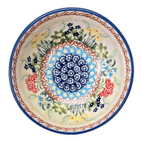 A picture of a Polish Pottery 6" Bowl (Beautiful Botanicals) | M089S-DPOG as shown at PolishPotteryOutlet.com/products/6-bowl-beautiful-botanicals-m089s-dpog