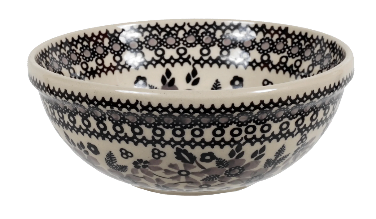 Bowl, Round, 6" in "Duet in Black & Grey" by Manufaktura | M089S-DPSC