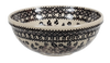 Polish Pottery 6" Bowl (Duet in Black & Grey) | M089S-DPSC at PolishPotteryOutlet.com