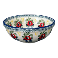 A picture of a Polish Pottery 6" Bowl (Coral Bells) | M089S-DPSD as shown at PolishPotteryOutlet.com/products/6-bowl-coral-bells-m089s-dpsd