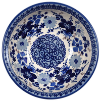 A picture of a Polish Pottery 6" Bowl (Blue Life) | M089S-EO39 as shown at PolishPotteryOutlet.com/products/6-bowl-blue-life